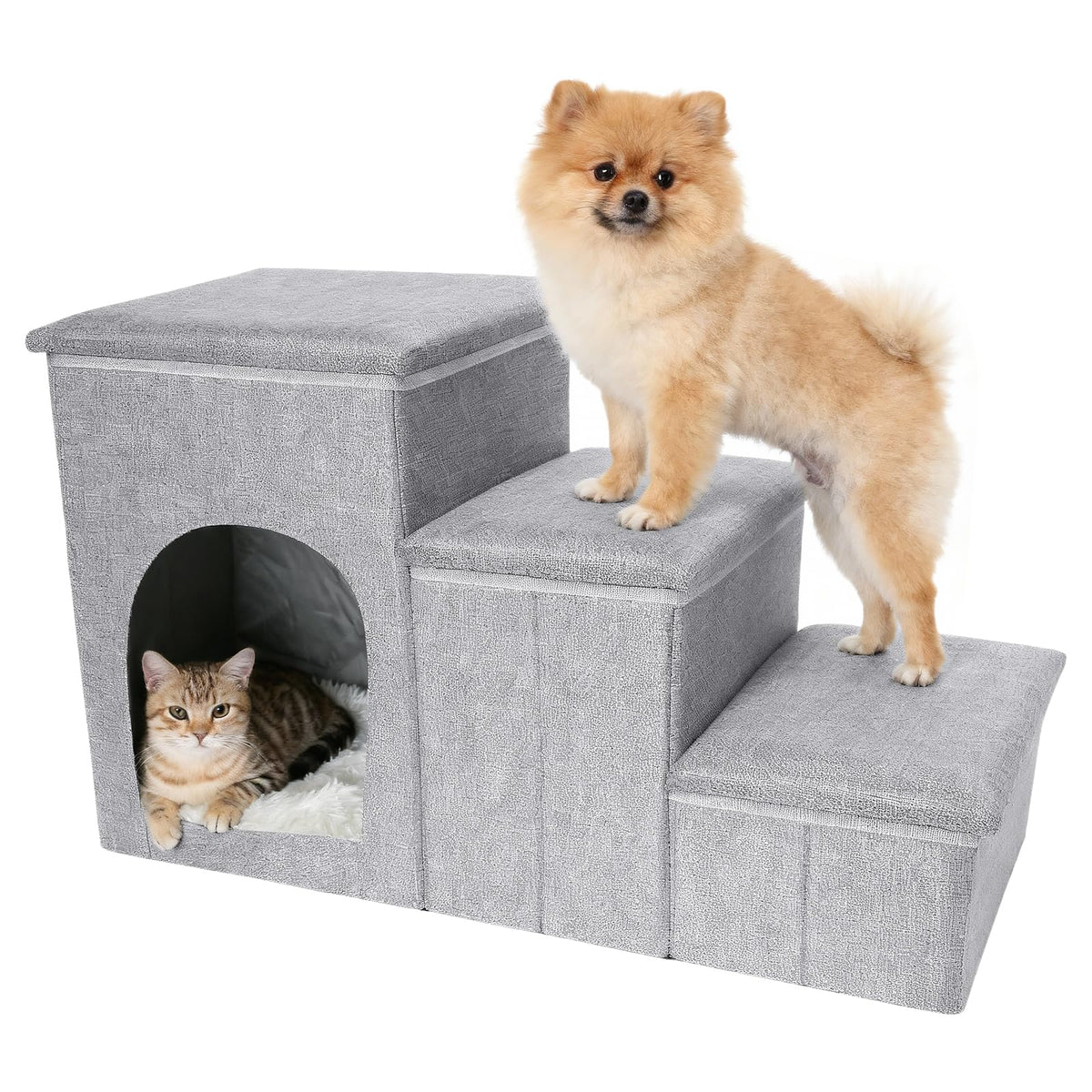 Dog Stairs for Small Dogs,17 Inch Height Foldable Pet | Pet Essentials - Image 1