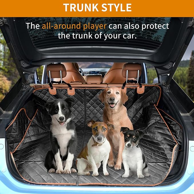 IVY&LANE Dog Car Seat Cover for Back Seat,Conversible 2-in-1 Waterproof Front Seat Cover,Heavy-Duty & Scratchproof Car Seat Protector Cover for SUVs, Trucks and Sedans