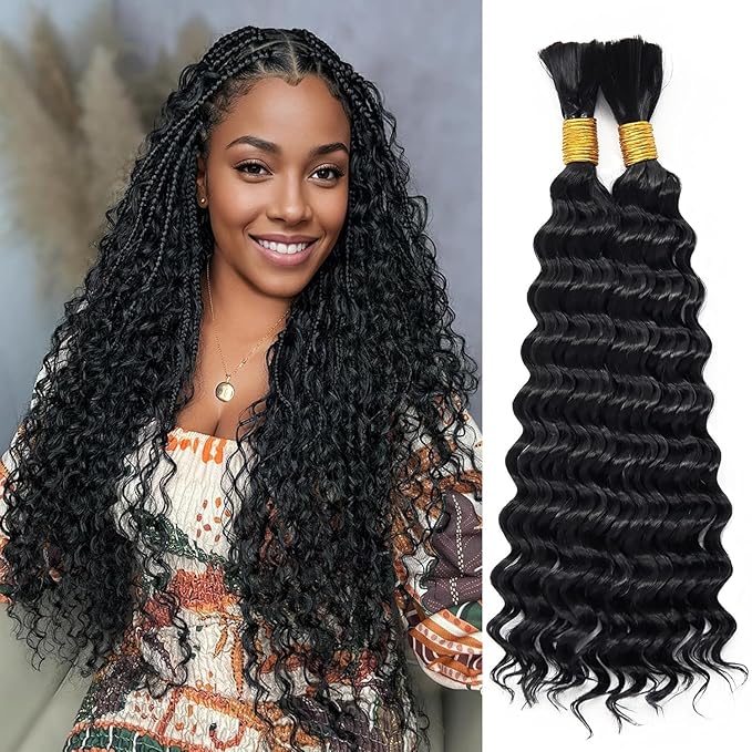 Selina Brazilian Virgin Loose Wave Human Braiding Hair 2 Bundles 16 Inch 100% Remy Loose Deep Wave Human Hair 50g/Bundle Natural Color