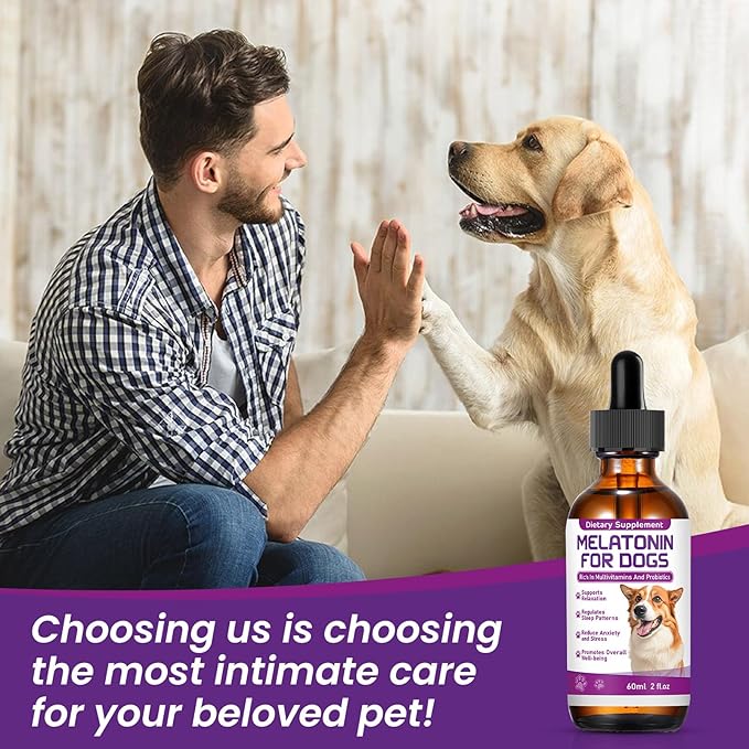 Melatonin for Dogs,Dog Sleep Aid,Calming for Dogs,Promote Relaxation,Reduce Anxiety and Stress,Regulates Sleep Patterns,Promotes Overall Well-Being,Vitamin and Probiotic Enriched Dog Melatonin