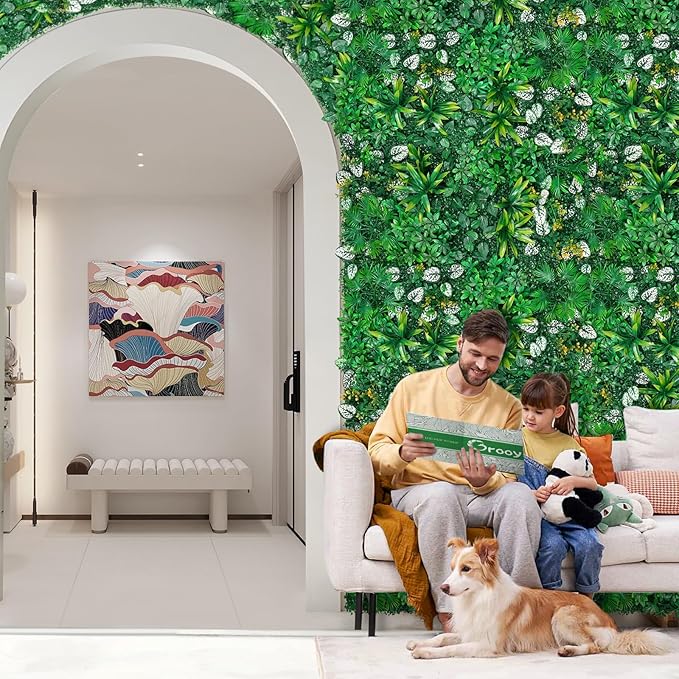 Artificial Hedge Grass Wall, Boxwood Panels 20"x20"(12pcs), Greenery Wall Backdrop, UV Protected Privacy Fence Screen, Green Wall Decor for Outdoor Indoor Wedding Décor