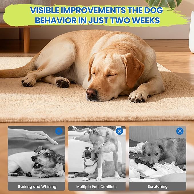 Dog Calming Diffuser, 8 in 1 Puppy Pheromones Calming Diffuser, Relaxing Pheromone for Dogs Relief Stress Anxiety Reduce Aggression Barking, Help Train Dog to Pee, 2 Diffuser 6 Refill(48ml)