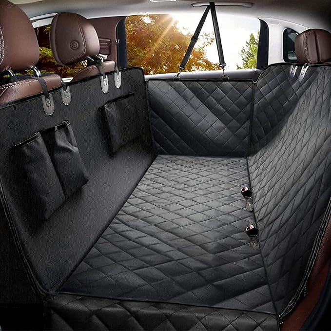 Dog Car Seat Cover for Back Seat,100% Waterproof Scratch Proof Nonslip Seat Cover,600D Heavy Duty Scratch Soft Dog Hammock for Car for Cars Trucks and SUVs