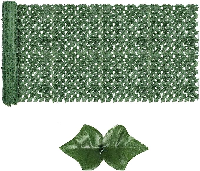 Artificial Ivy Privacy Fence Screen,39.4" X 99" UV-Anti Fake Leaves Plant Vine,Privacy Hedges Wall for Indoor Outdoor Garden Backyard Decor