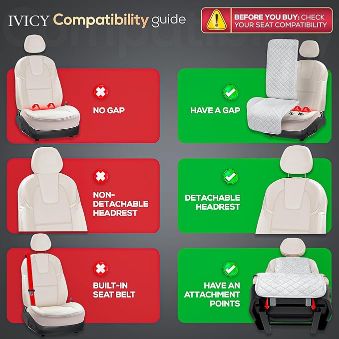 IVICY Faux Linen Car Seat Cover for Cars - Durable & Non-Slip - Front Car Seat Protector Covers for Most Automotive, Vans, SUVs, Trucks - 1 Unit - Black
