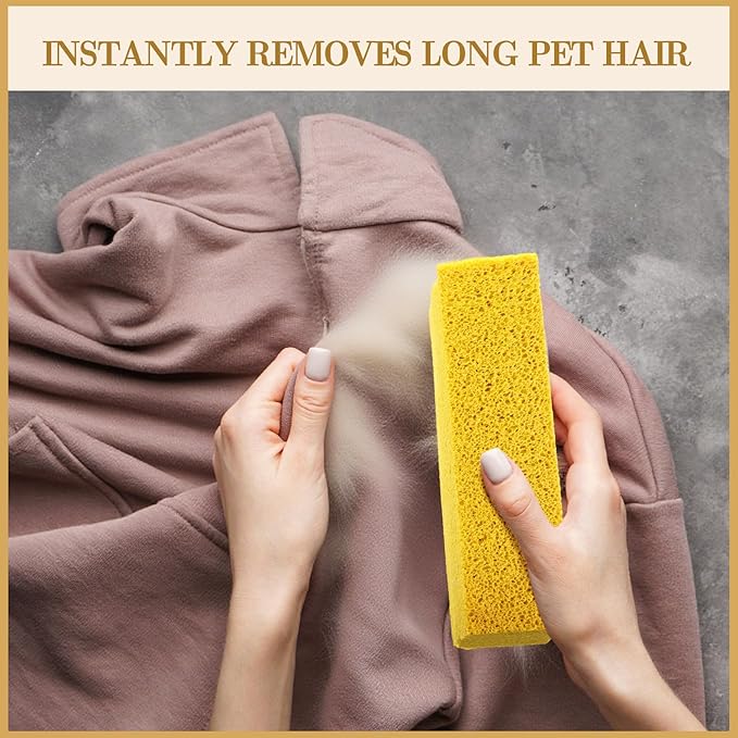 8 Pack Pet Hair Lifter Remover Sponge Cat and Dog and Other Pet Hair from Furniture, Carpet, Bedding and Clothing, Removal Tool, 5.91 x 2.76 x 1.57 Inches