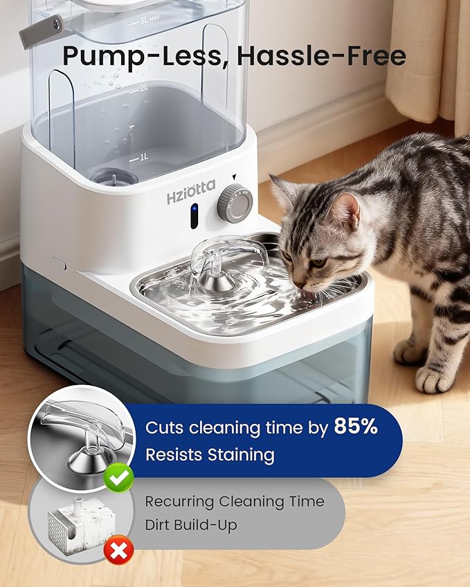 Feeding & Watering Supplies Bundle:Wastewater Separation Cat Water Fountain + Refrigerated Automatic Wet Food Cat Feeder