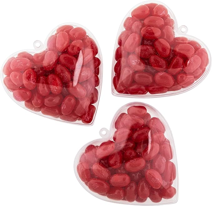 Hammont Heart Shaped Acrylic Candy Boxes - 12 Pack - 2.51"x2.08"x1.18"- Perfect for Weddings, Birthdays, Party Favors and Gifts | Designer Cute Clear Lucite Plastic Treat Containers