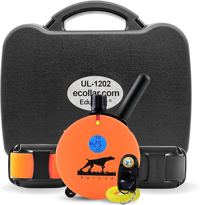 Educator UL-1202 Upland Hunting Dog E Collar for Dog Training with Remote - 1 Mile Range Waterproof, 100 Stimulation Levels, Tone or Vibration Mode, Night Light for Small, Medium & Large Dogs (2 Dogs)