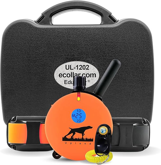Educator UL-1202 Upland Hunting Dog E Collar for Dog Training with Remote - 1 Mile Range Waterproof, 100 Stimulation Levels, Tone or Vibration Mode, Night Light for Small, Medium & Large Dogs (2 Dogs)