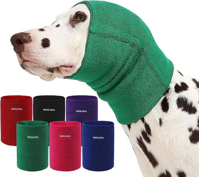 Dog & Cat Calming Hoodie – Soft Double-Layer Ear and Neck Cover for Anxiety Relief & Noise Protection, Elastic Pet Head Wrap for Grooming, Bath, Drying & Fireworks