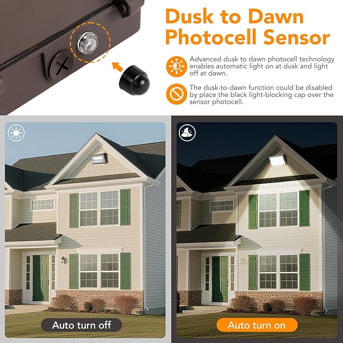 120W LED Wall Pack Light Dusk to Dawn,5000K 16000LM Wallpack Light with photocell,100-277V 800W HPS Equivalent,Waterproof Outdoor Commercial Industrial Security Lighting for Warehouse, ETL Listed