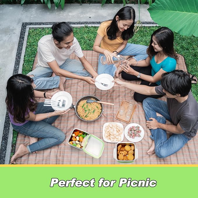 4 Pack Stainless Steel Sandwich Containers with Lids 25. 4 oz Metal Food Container for Lunch Boxes with Airtight Silicone Seal for Sandwiches and Snacks
