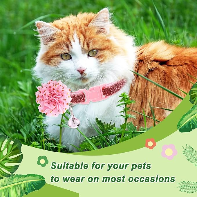 Saintrygo 42 Pcs Dog Collar Flowers Bow Accessories Bulk Multi Color Dog Floral Charms Bow Tie Pet Flower Bows for Small Medium Large Puppy Cat Grooming Easter Wedding Birthday Parties(Cute Colors)