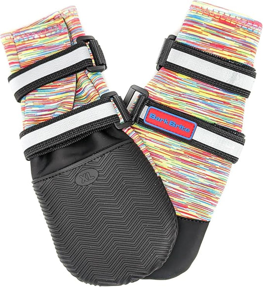 All Weather Neoprene Paw Protector Dog Boots with Reflective Straps in 5 Sizes! (Multicolor XL)