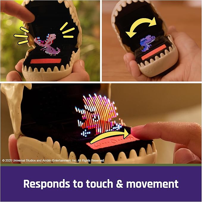 BITZEE, Jurassic World Interactive Dinosaur Toy with 25 Dinosaurs Inside, Great for Easter Gifts, Digital Pet Reacts to Touch, Pods Connect & Interact