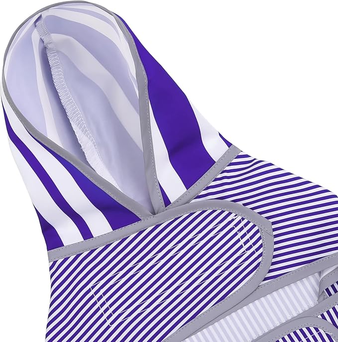 Dog Raincoat for Small Dogs Puppies Waterproof Hooded Rain Jacket with Reflective Strips Leash Hole & Poncho Adjustable Fit (Bluestripe,XS)