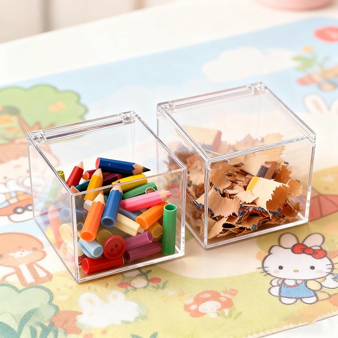 Acrylic Hinge Lid Box Clear Display Box with Lid Clear Acrylic Small Multipurpose Storage Box for Keepsakes, Jewelry, Trinkets