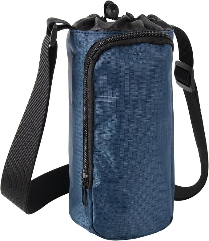 Trail maker Water Bottle Carrier Bag with Strap, Phone Pocket for Walking, Runs, Bike, Stainless Steel, Glass, Plastic