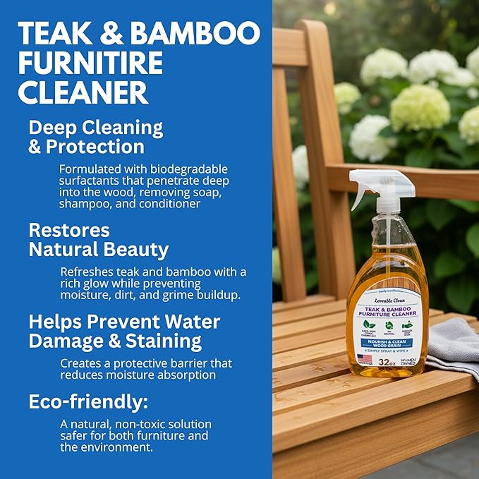 EcoDecors Fully Assembled SnazzyCorner® 18" Teak Shower Bench, Corner Shower Stool, w Shelf, Plus Loveable Teak Oil Spray Bottle 24 oz, Loveable Teak Cleaner 32 oz, Space Saver, Corner Bench