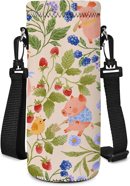 AUPET Water Bottle Bag Carrier,24oz/32oz Insulated Neoprene bottle Sling Holder Case Pouch Cover for 1000ML/750ML Bottles with Shoulder Strap for walking