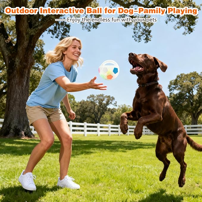 The Mellow Dog Calming Ball with Handle, Mellow Dog Calming Ball,Squeaky Floating Rubber Balls,Interactive Balls for Dogs Playing,Water Play,Training & Outdoor Games (White)
