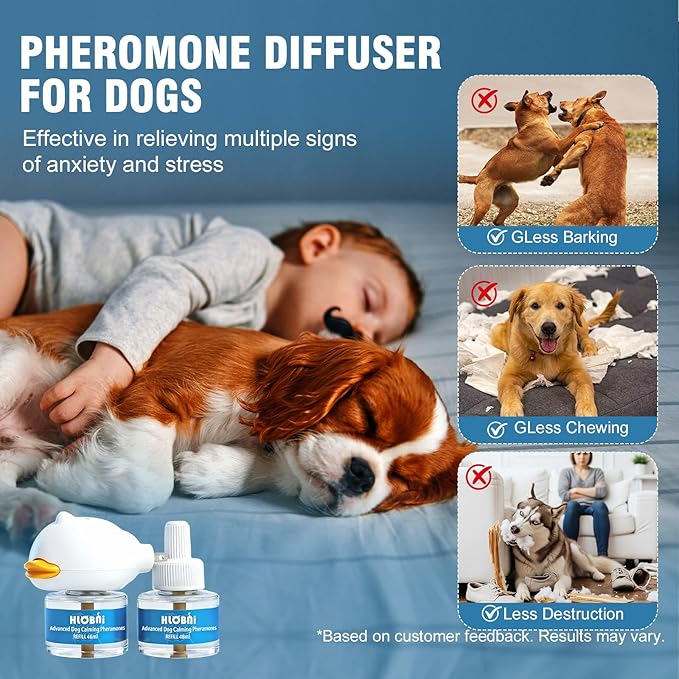 Dog Calming Diffuser – 2-Pack Dog Pheromone Calming Diffuser Kit for Stress, Anxiety, Barking & Destructive Behavior Relief, Perfect for Separation Anxiety & Aggression (Blue, 2 Count (Pack of 1))
