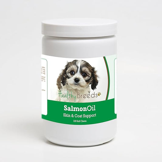 Healthy Breeds Cavachon Salmon Oil Soft Chews 120 Count