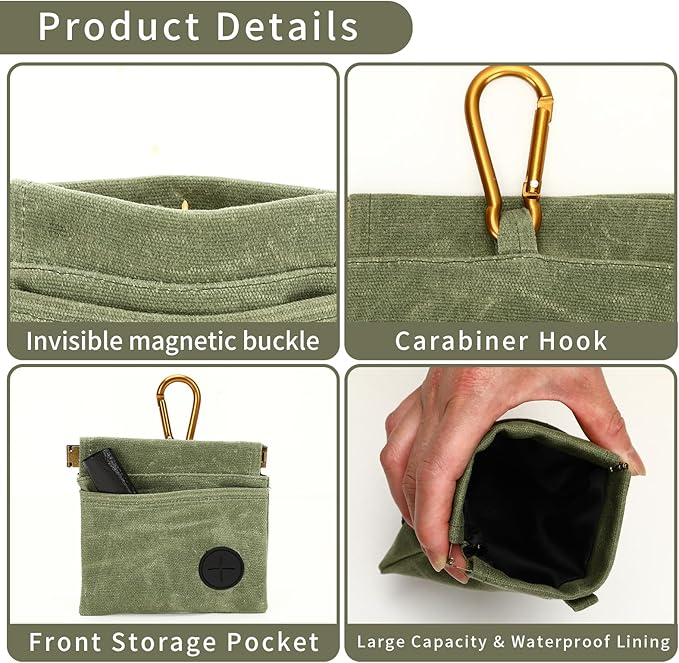 Dog Treat Pouch 2 Pack – Hands-Free Training Bag, Auto-Close, Waterproof