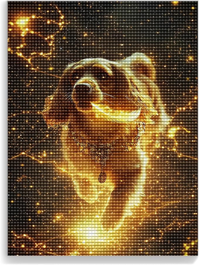 LTCZ Dog Diamond Art Kits for Adults, AnimalDiy 5d Diamond Painting Kits for Beginners, Very Suitable for Home Leisure and Wall Decoration 18 * 25Inch