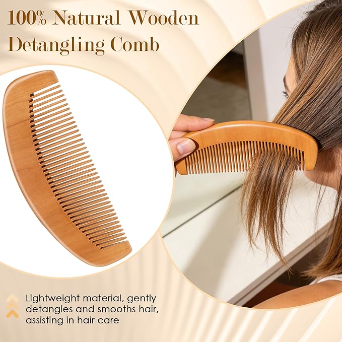 4PCS Boar Bristle Hair Brush Comb Set for Women Men Kid, Soft Natural Slick Back Hair Brush for Thin & Fine Hair, Travel Bag & Spa Headband Included