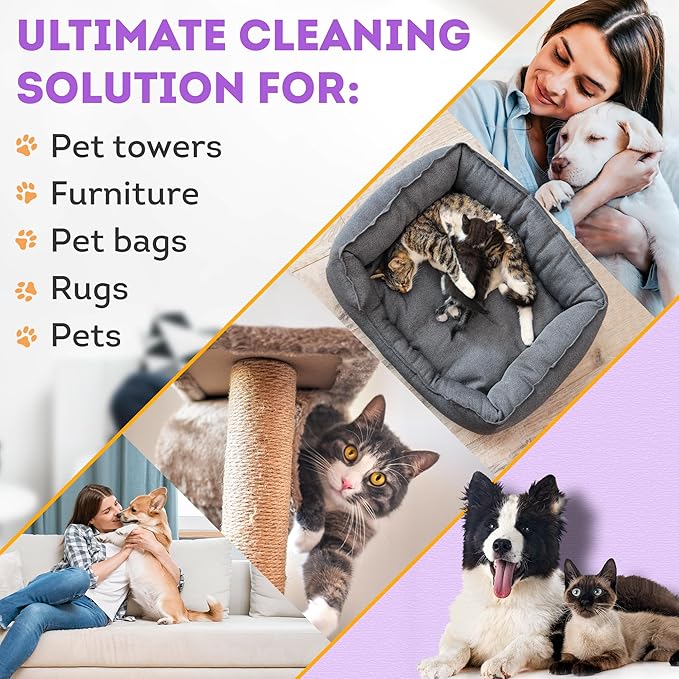 Pet Hair Remover for Furniture. Cat and Dog Fur Remover Tool. Reusable Lint Cleaner with Copper Teeth-Cutters and Wooden Handle. Metal Pet Hair Removal Tool for Carpet. Portable Couch Cleaner