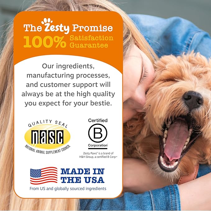 Zesty Paws Itch Relief for Dogs - for Itching Skin & Coat Health - Omega-3 Fish Oil with EPA & DHA - Dog Bites Supplement with Vitamin C & E for Antioxidant Support - Chicken Flavor - 50 Count