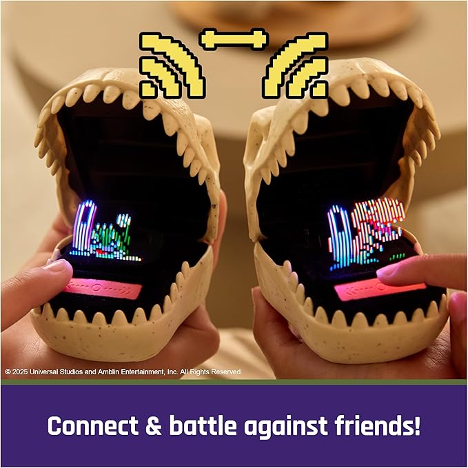BITZEE, Jurassic World Interactive Dinosaur Toy with 25 Dinosaurs Inside, Great for Easter Gifts, Digital Pet Reacts to Touch, Pods Connect & Interact
