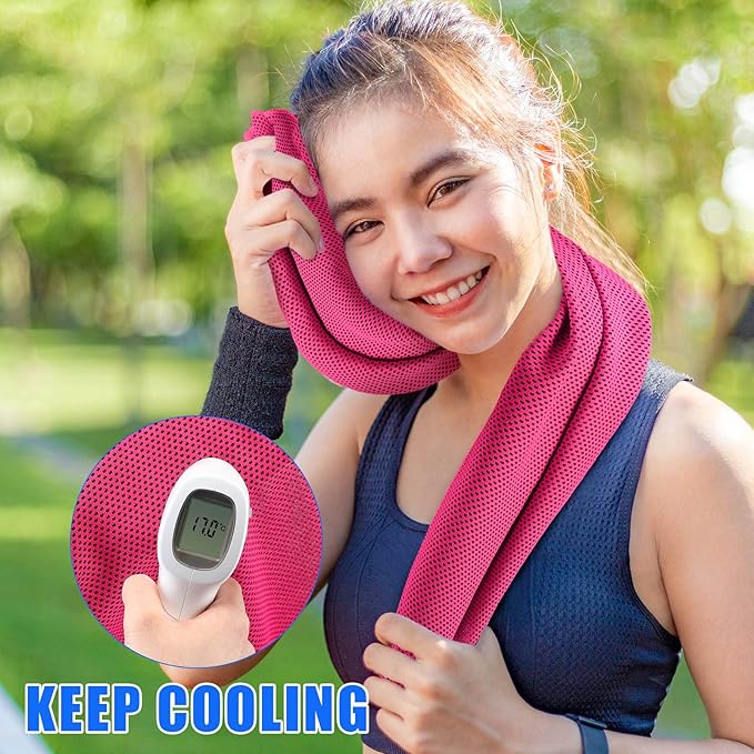 Shellwei 150 Pcs Cooling Towels Bulk 32 x 12 Inch Ice Towel Bulk Cooling Rag for Face and Neck Soft Breathable Microfiber Cloth Chilly Quick Cold for Gym Sport Golf Running Stay Cold (Multiple Colors)