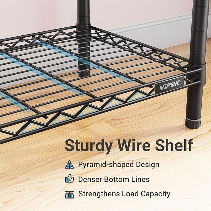 VIPEK R2C Medium Rolling Garment Rack with Cover Heavy Duty Clothes Rack Adjustable Clothing Rack for Hanging Clothes Portable Closets with Double Rods, Wardrobe on Wheels, Black Rack with Grey Cover