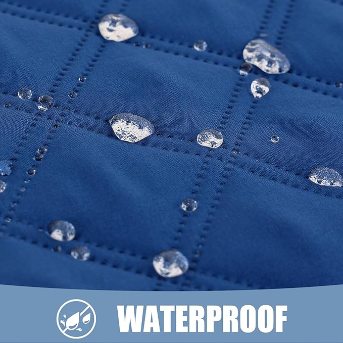 Smiry Waterproof Dog Bed Cover Pet Blanket, Soft Washable Dog Blanket for Furniture Bed Couch Sofa Reversible, Checkered (82"x102", Navy/Blue)