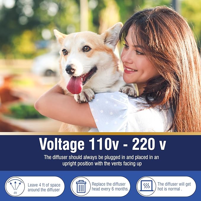 Dog Calming Pheromones Diffuser 6 in 1 Kit Appeasing Pheromone Diffuser to Calm (2 Plug in+4 x48ml Refill) for Anxiety Relief Reduce Aggression Fighting Barking Stress 120 Day Supply(Lemon)