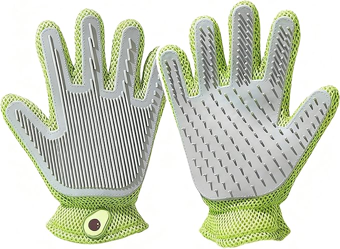 Dog Grooming Glove & Cat Hair Remover - Deshedding Brush for Shedding Control - Gentle Massage Tool for Dogs & Cats with Long and Short Hair - Ideal for Washing and Grooming