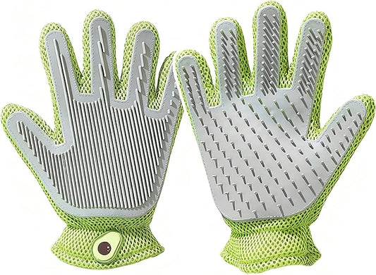 Dog Grooming Glove & Cat Hair Remover - Deshedding Brush for Shedding Control - Gentle Massage Tool for Dogs & Cats with Long and Short Hair - Ideal for Washing and Grooming