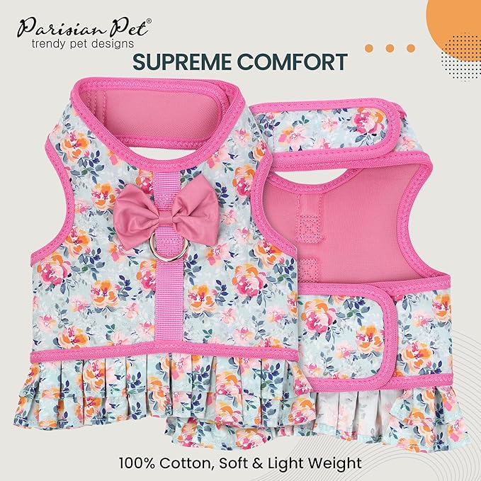 Parisian Pet Spring Blossoms Harness Dress