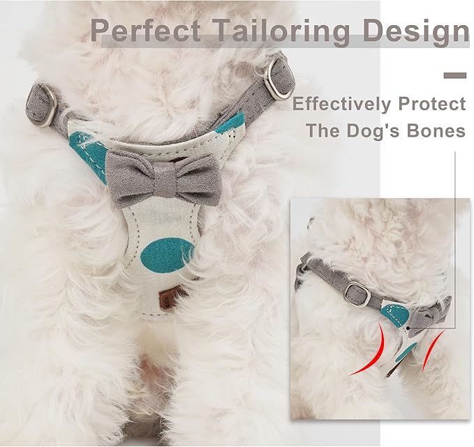Puppytie No Pull Small Dog Harness with Multifunction Dog Leash,Lightweight Soft Adjustable No Choke Escape Proof Pet Harness Vest Pet Harness Vest,Smoke Grey,S
