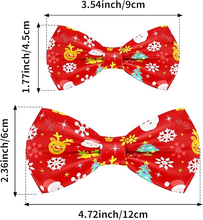 PET SHOW 10 Pack Christmas Small Dog Bow Ties Sliding Collar Attachments Puppy Cats Xmas Tree Bowties for Medium Dogs Santa Bowknots Holiday Party Pet Grooming Accessories(Small)
