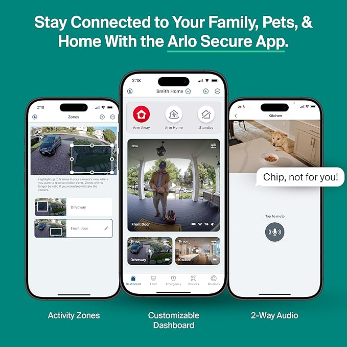 Arlo Essential Security Cameras Wireless Outdoor 2K (3rd Gen, 2025 Release) - Battery Power, Person Recognition, Package Detection, Animated Preview, 1-Month Trial of Secure Plan, 1 Cam, White