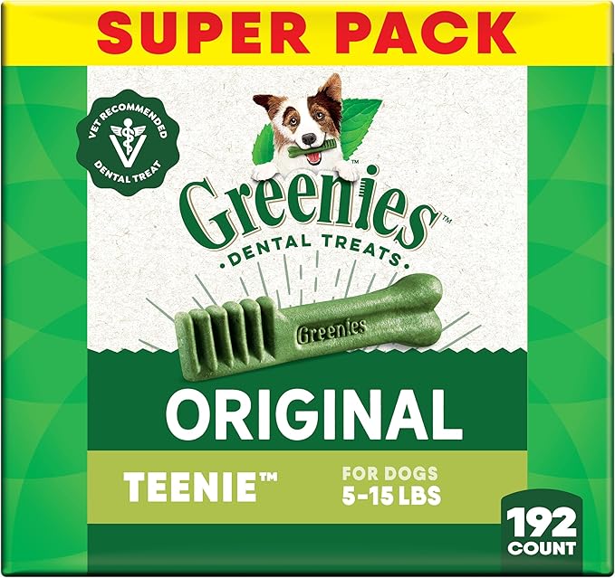 Greenies Veterinarian-Recommended Natural Dental Dog Treats Regular Size, Original Flavor, 54 oz. Pack, 192 Count