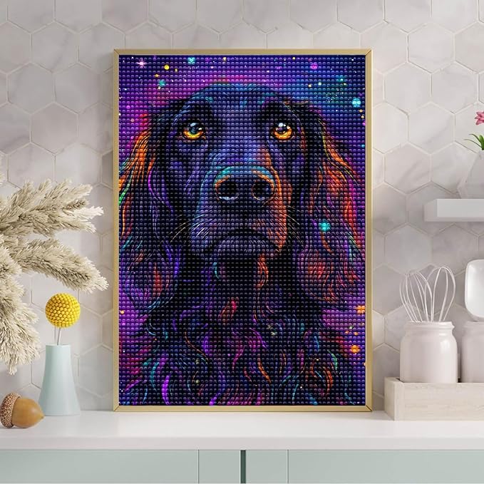 Calm Dog Diamond Art Kits for Adults, Animal DIY 5d Diamond Painting Kits for Beginners, Can Be Used As A Gift for Home and Wall Decoration 16 * 20Inch