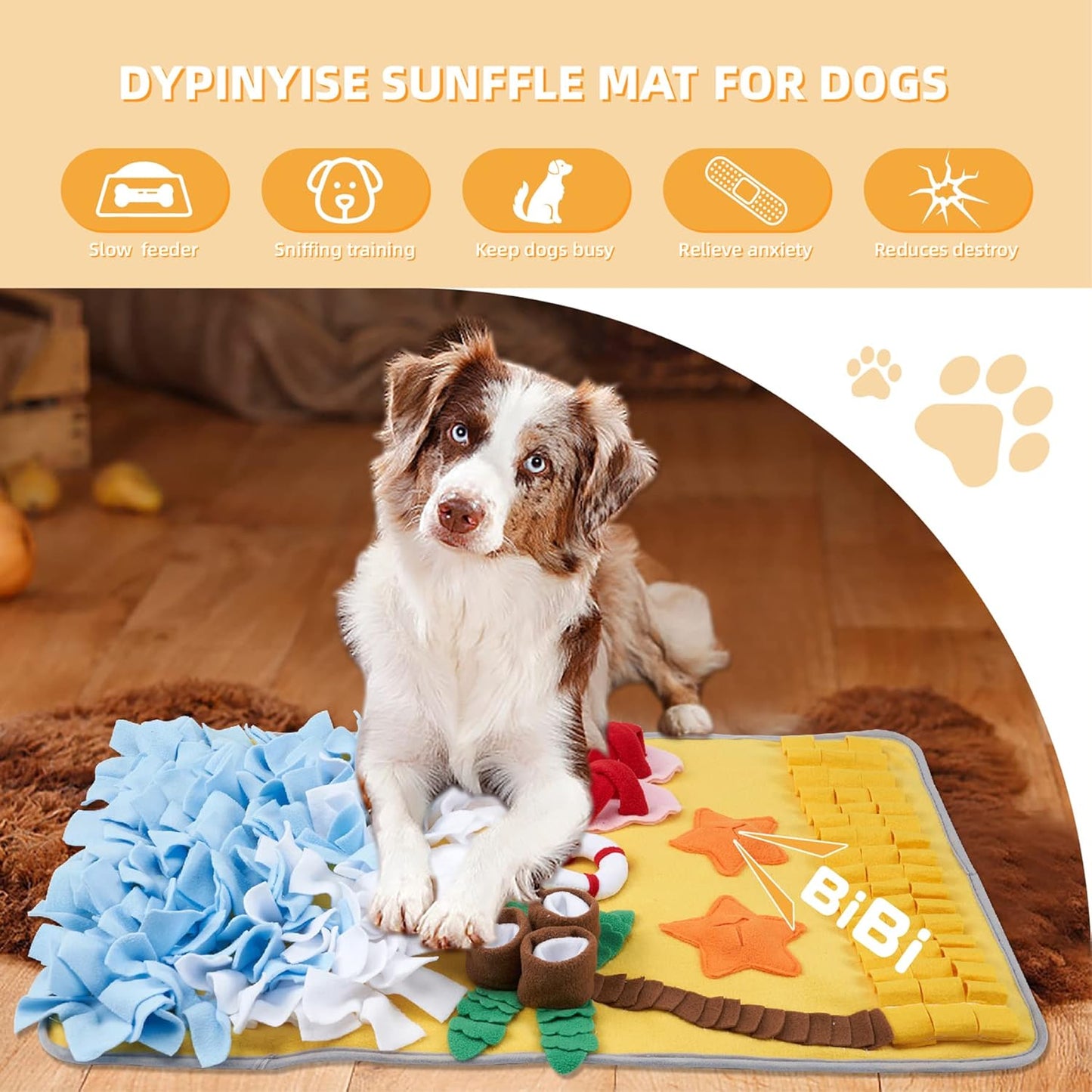 Dog Snuffle Mat — Ocean Beach Foraging Design, 30×18”, All Breeds