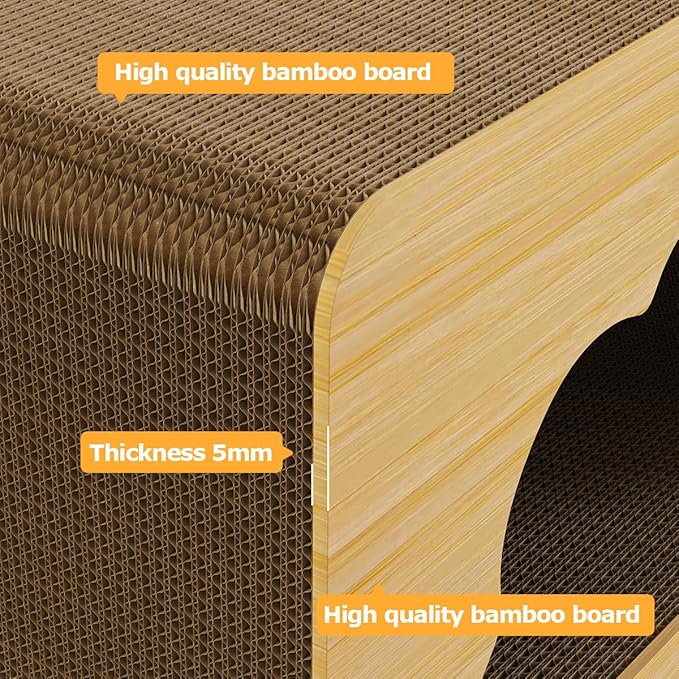 Cardboard Cat Scratcher House for Indoor Cats,2 in 1 Cardboard Cat House Durable and Sturdy Cat Scratching Post Cat Scratching Board Cat Scratchers for pet to Scratch, Rest and Play, Easy to Assemble