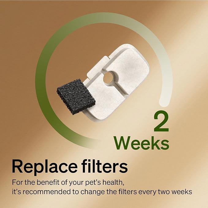 PETLIBRO Drinking Fountain Filter Pack of 8 for Dockstream Cat Fountain Drinking Fountain for Cat PLWF005, PLWF115, PLWF105, 4-Month Set Replacement Filter for Cat Drinking Fountain, White