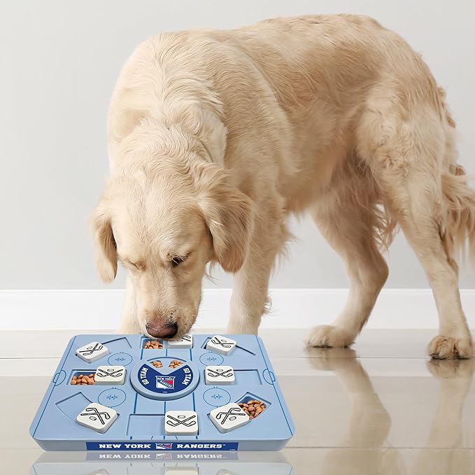 Pets First NHL NEW YORK Rangers Large Puzzle Toy, New Size, Interactive Dog Treat & Slow Feeding Toy